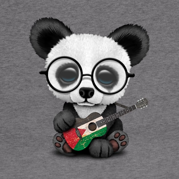 Baby Panda Playing Palestinian Flag Guitar by jeffbartels